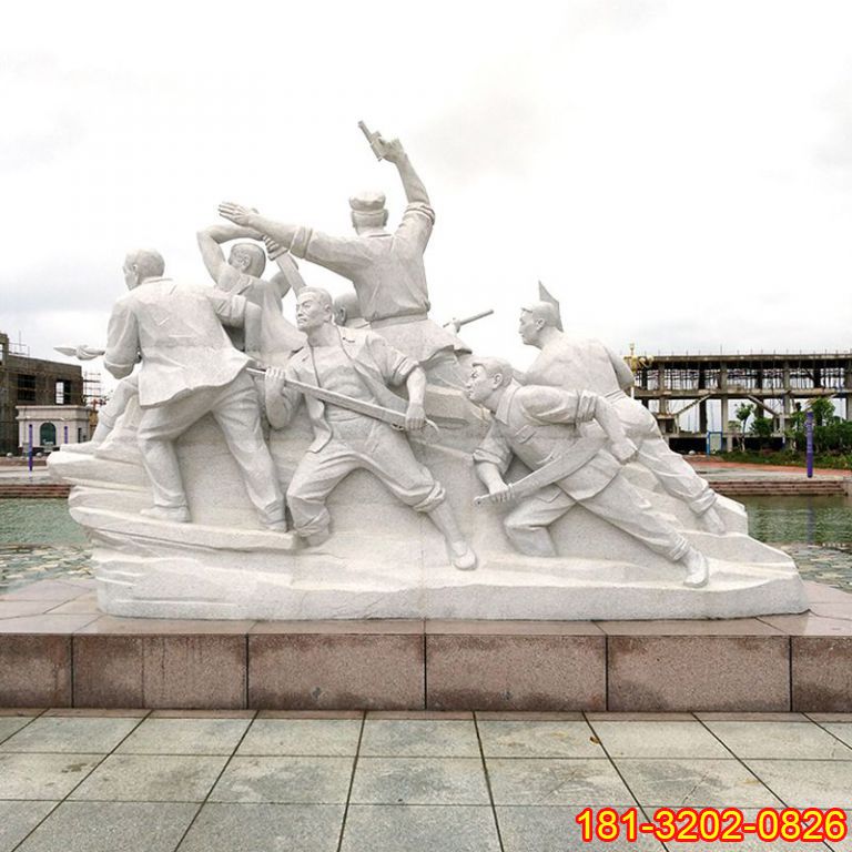 黄麻起义红军纪念石雕 (1)