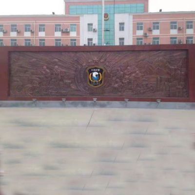 党建主题武警人物铜浮雕